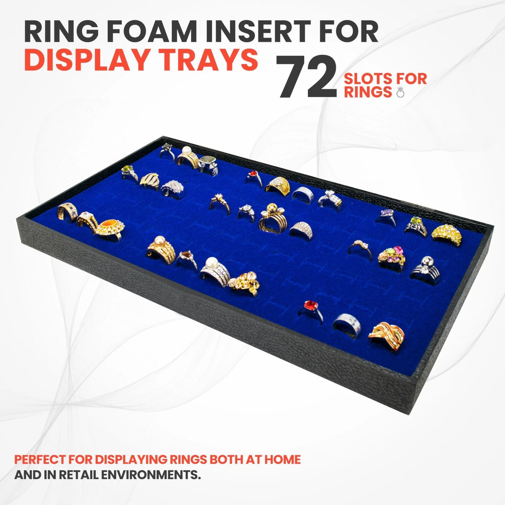 Novel Box 72 Slot Ring Earring Jewelry Tray Foam Velvet Liner in Various Colors | eBay