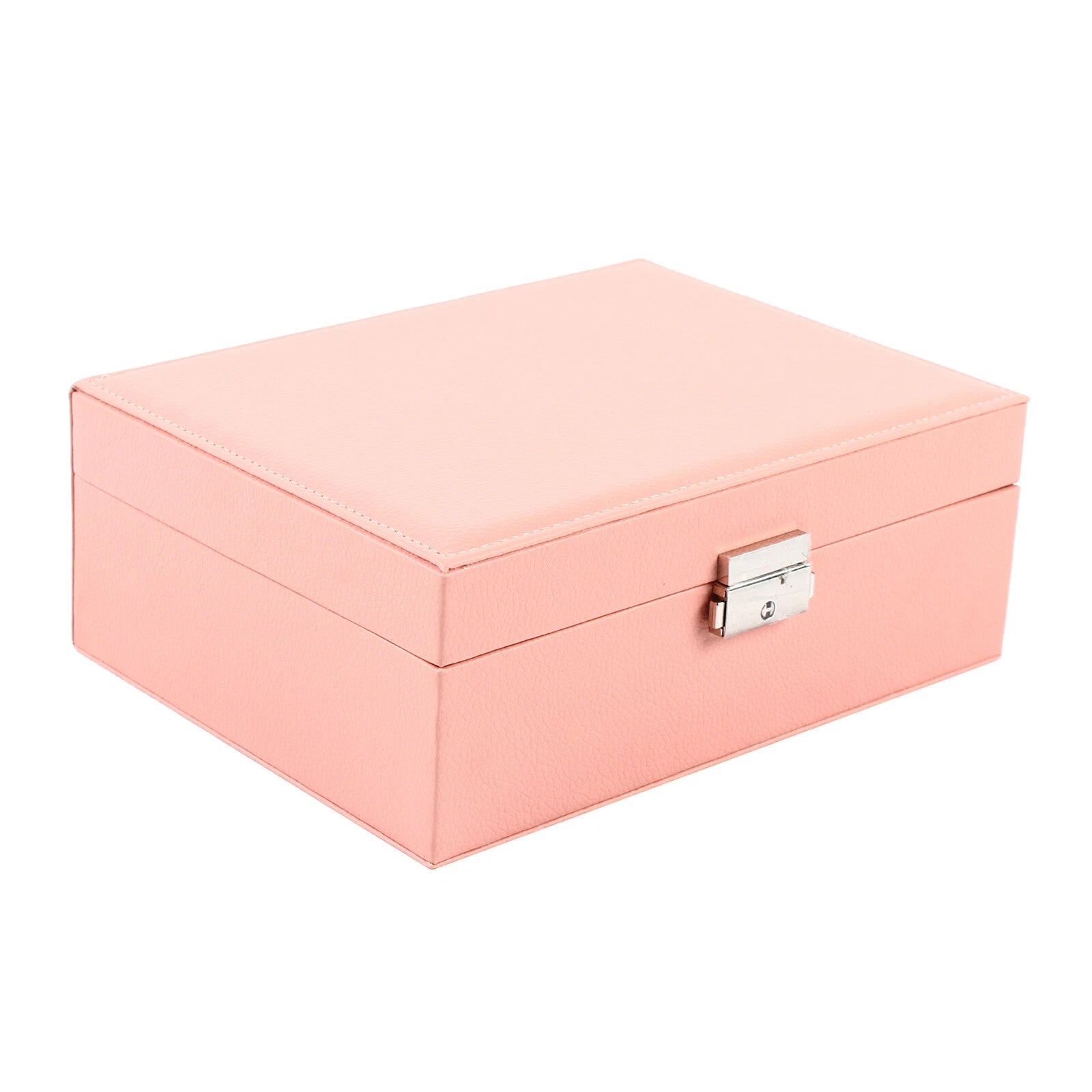 JEWELRY BOX 2-LAYER ORGANIZER CASE LARGE STORAGE NECKLACE RING LEATHER BRAND NEW | eBay