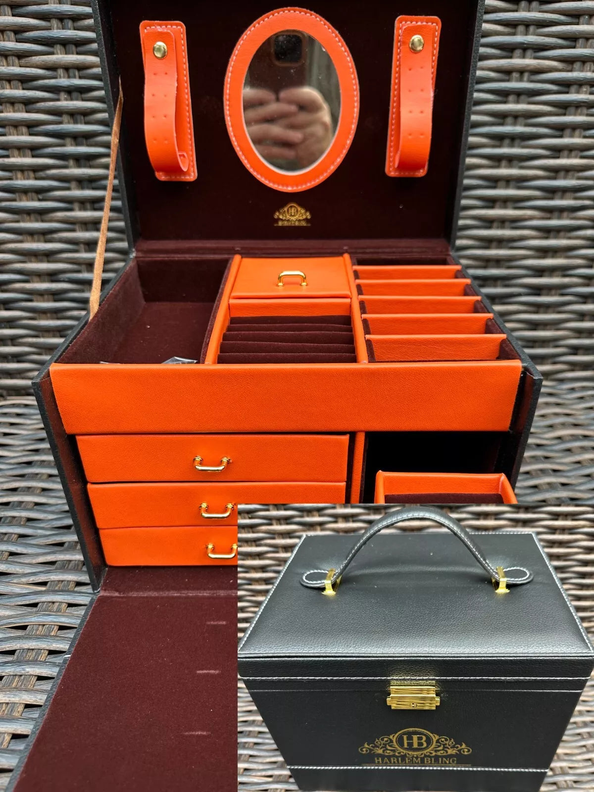 Harlembling Leather Full Size Home Jewelry Box Case | eBay