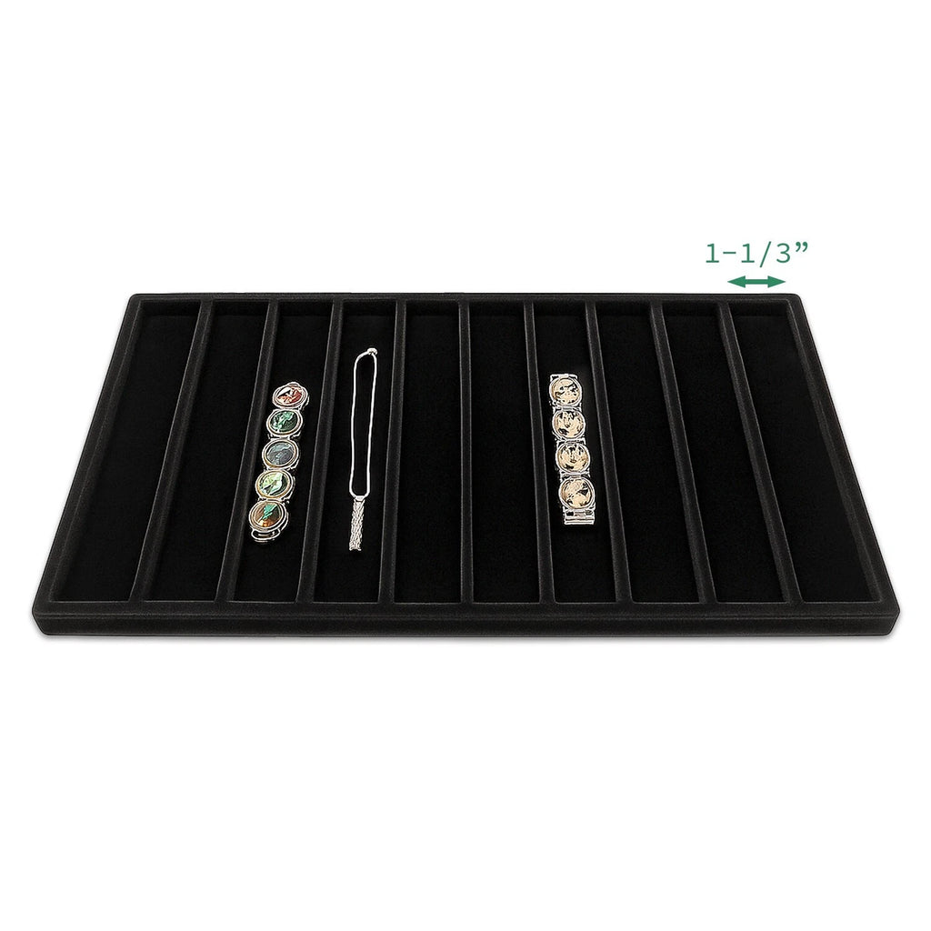Wooden Jewelry Display Case Organizer Glass Lid Pad/Divider Insert Black/Burlap | eBay
