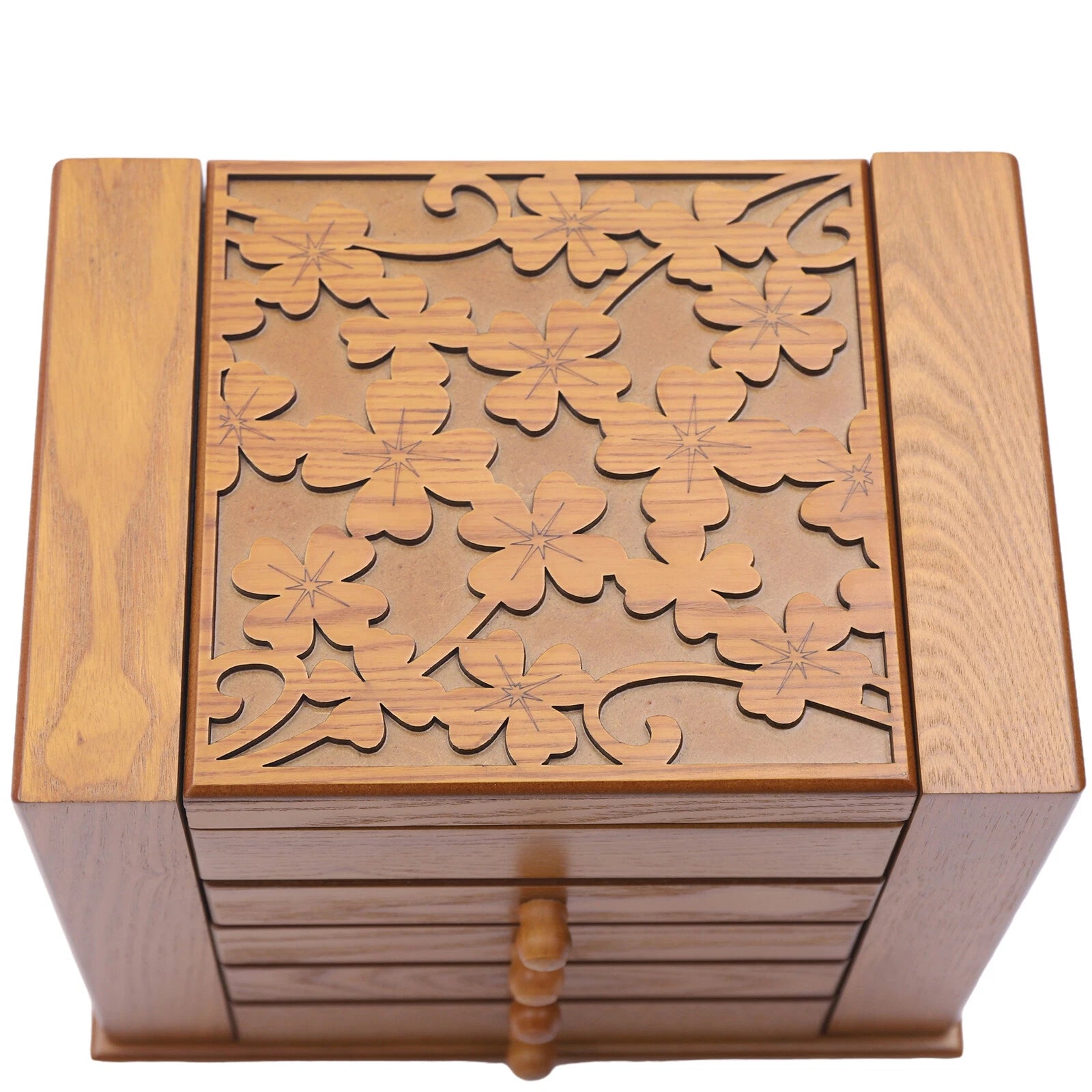 5 Layers Vintage Jewelry Organizer Case Large Wooden Storage Box with 4 Drawers | eBay