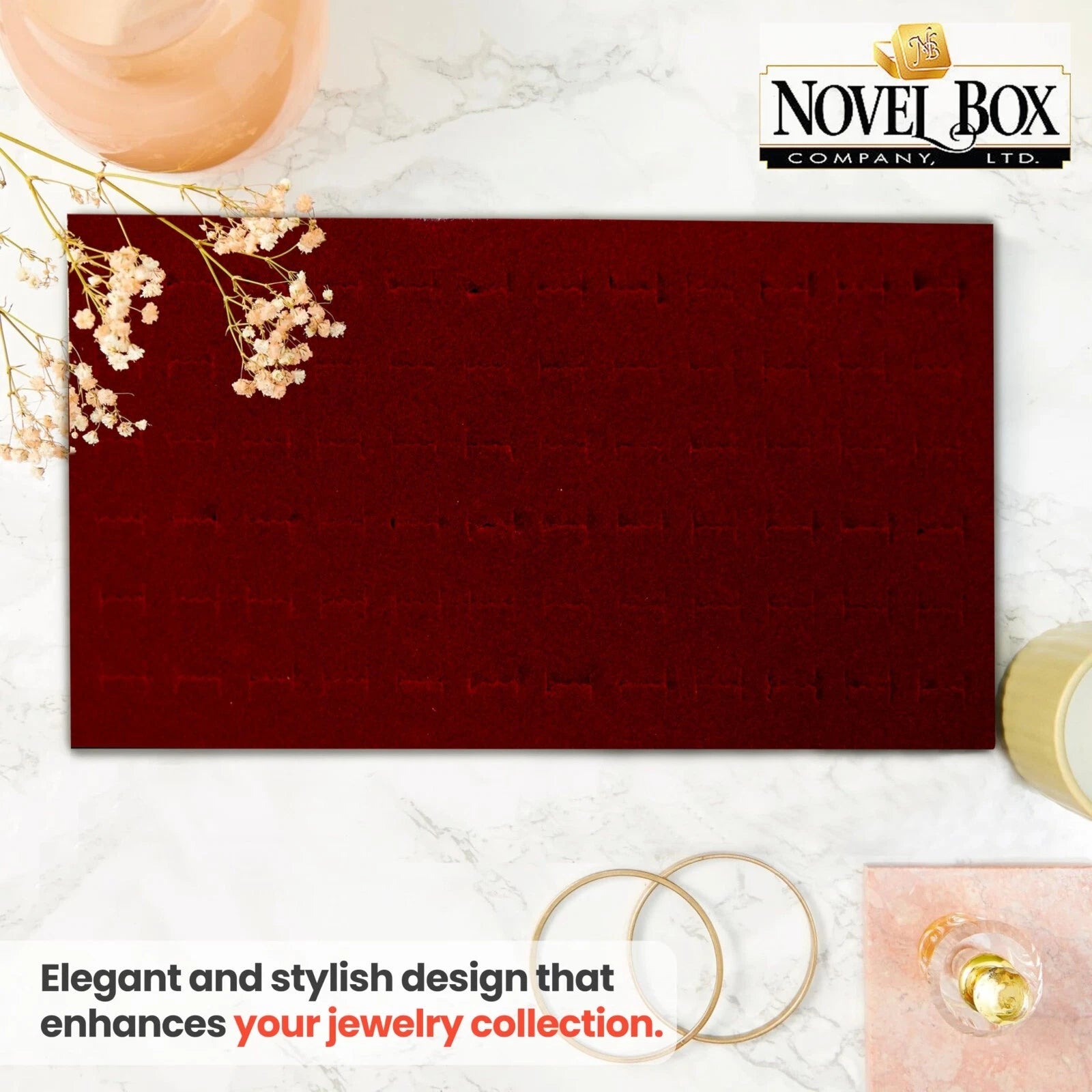 Novel Box 72 Slot Ring Earring Jewelry Tray Foam Velvet Liner in Various Colors | eBay