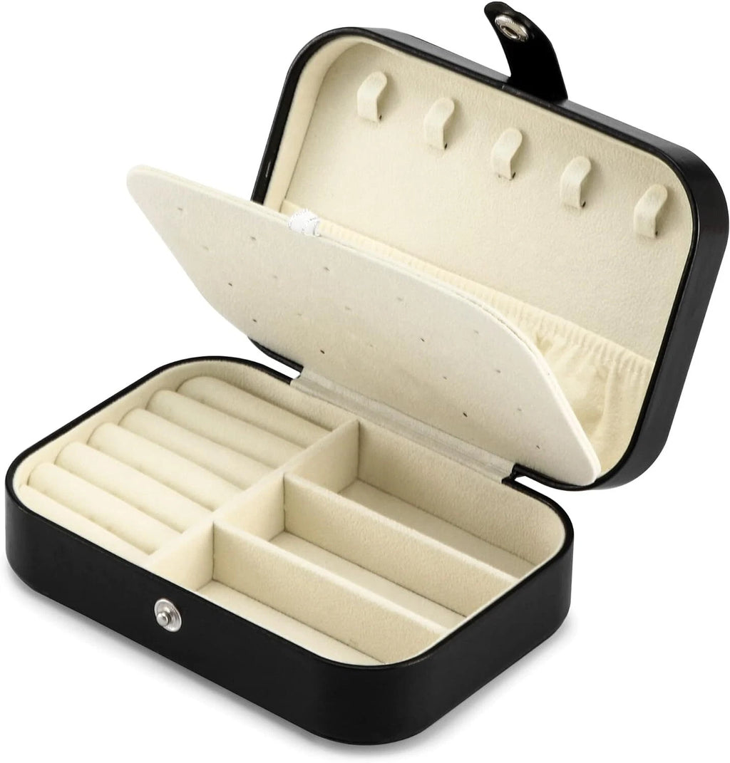 Portable Jewelry Box Organizer Leather Jewellery Ornaments Case Travel Storage | eBay