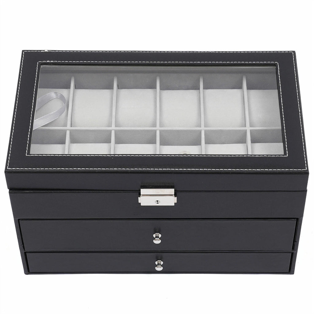 3-Layer Jewelry Storage Box 25 Slots Watch Sunglasses Organizer Display Case | eBay