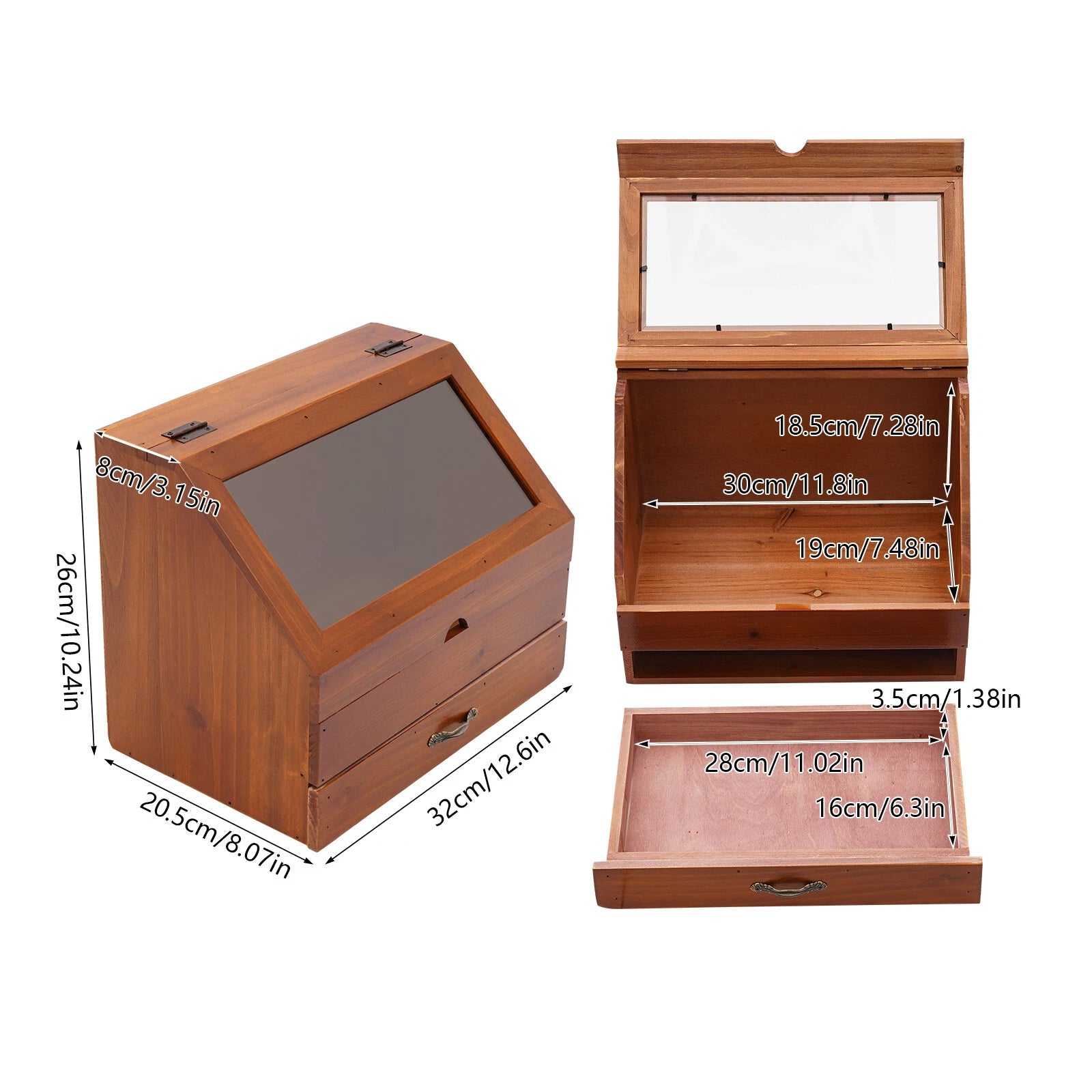 Perfume Organizer Wood Jewelry Storage Box Perfume Display Stand with Drawer | eBay