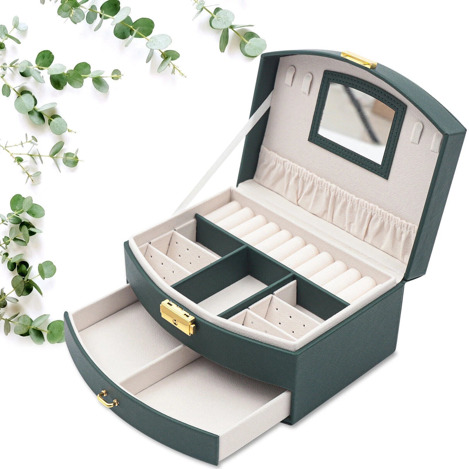 Large Jewelry Storage Case Jewelry Box Organizer for Women Girls with 2 Drawers | eBay