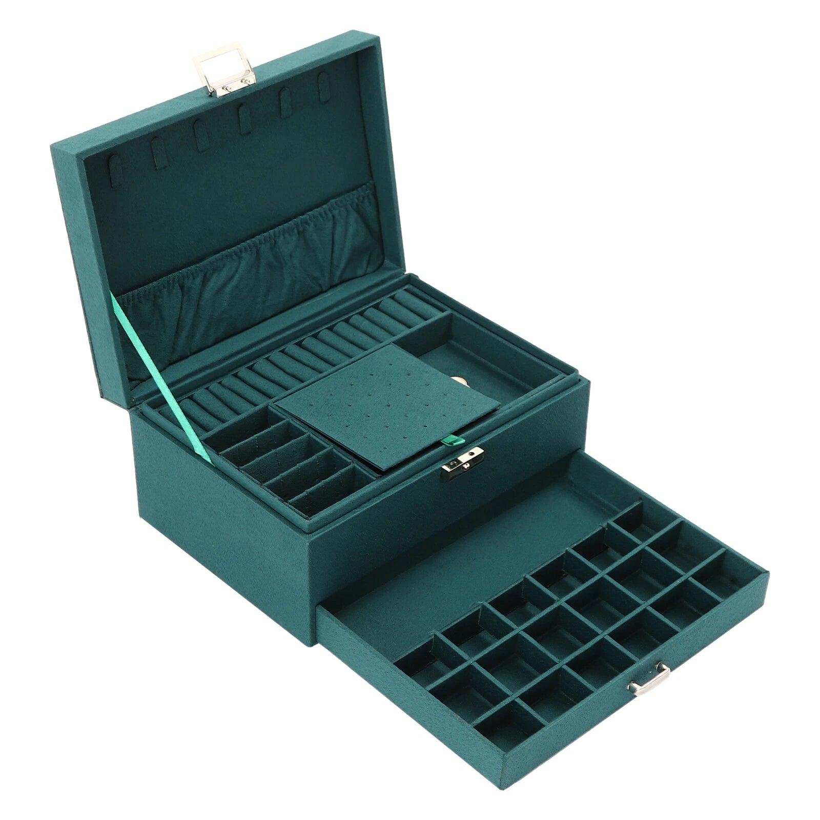 Jewelry Box Organizer Rings Storage Case W/ Lock 3-layers For Necklaces Gift NEW | eBay