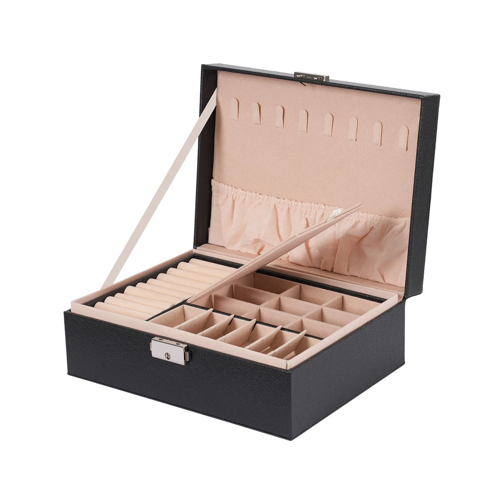 2 Layer Jewelry Box Jewelry Storage Organizer Case Cabinet Black 9.1*6.7*3.5 in | eBay