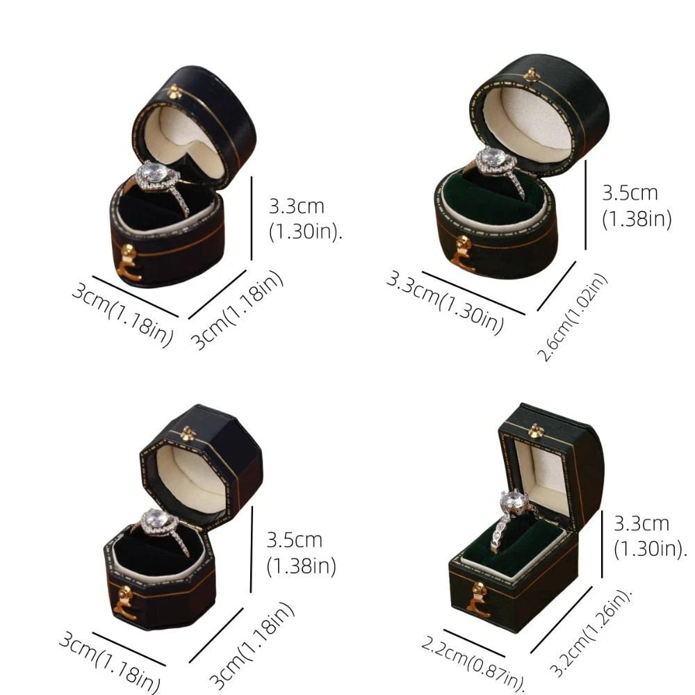 Luxury Vintage Leather Ring Boxes Engagement Wedding Ring Box Jewellery Case | eBay