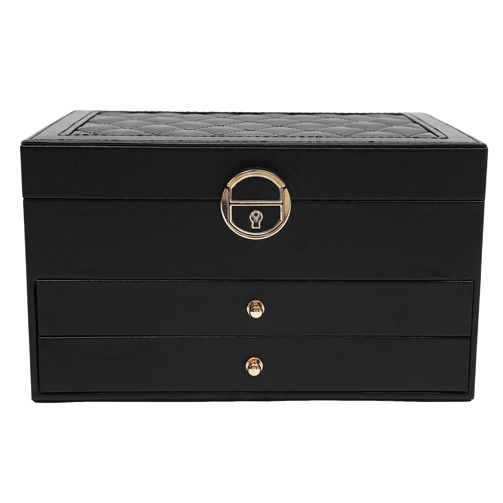 3-Layer Jewelry Box Organizer with Lockable Storage and Velveteen Lining | eBay