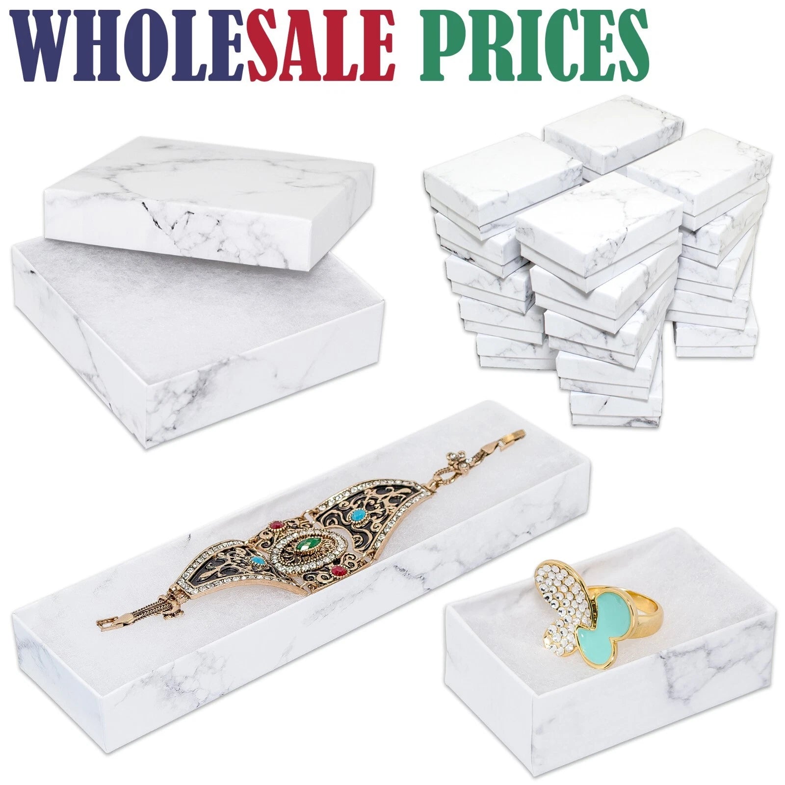 BULK Cardboard Kraft Paper JEWELRY GIFT BOXES Cotton Filled MARBLE for Shipping | eBay