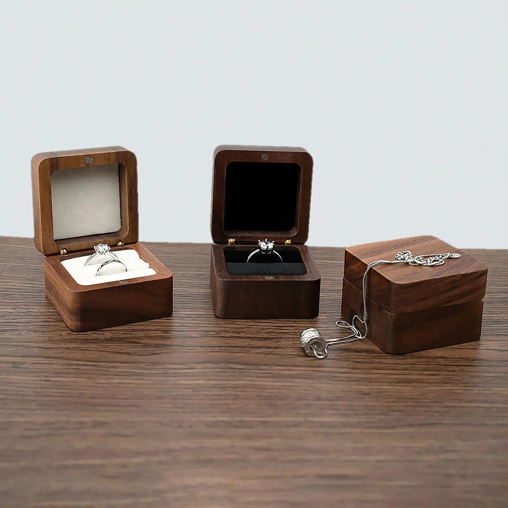 Wooden Engagement Ring Box for Proposal Wedding Pictures or Gift, Minimalist #F | eBay