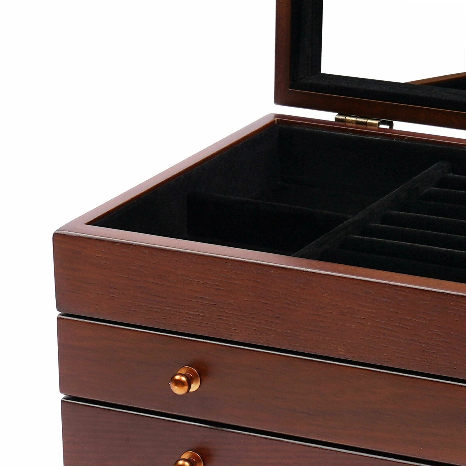 6 Layers Large Wooden Jewelry Storage Box Vintage Wooden Jewelry Organizer | eBay