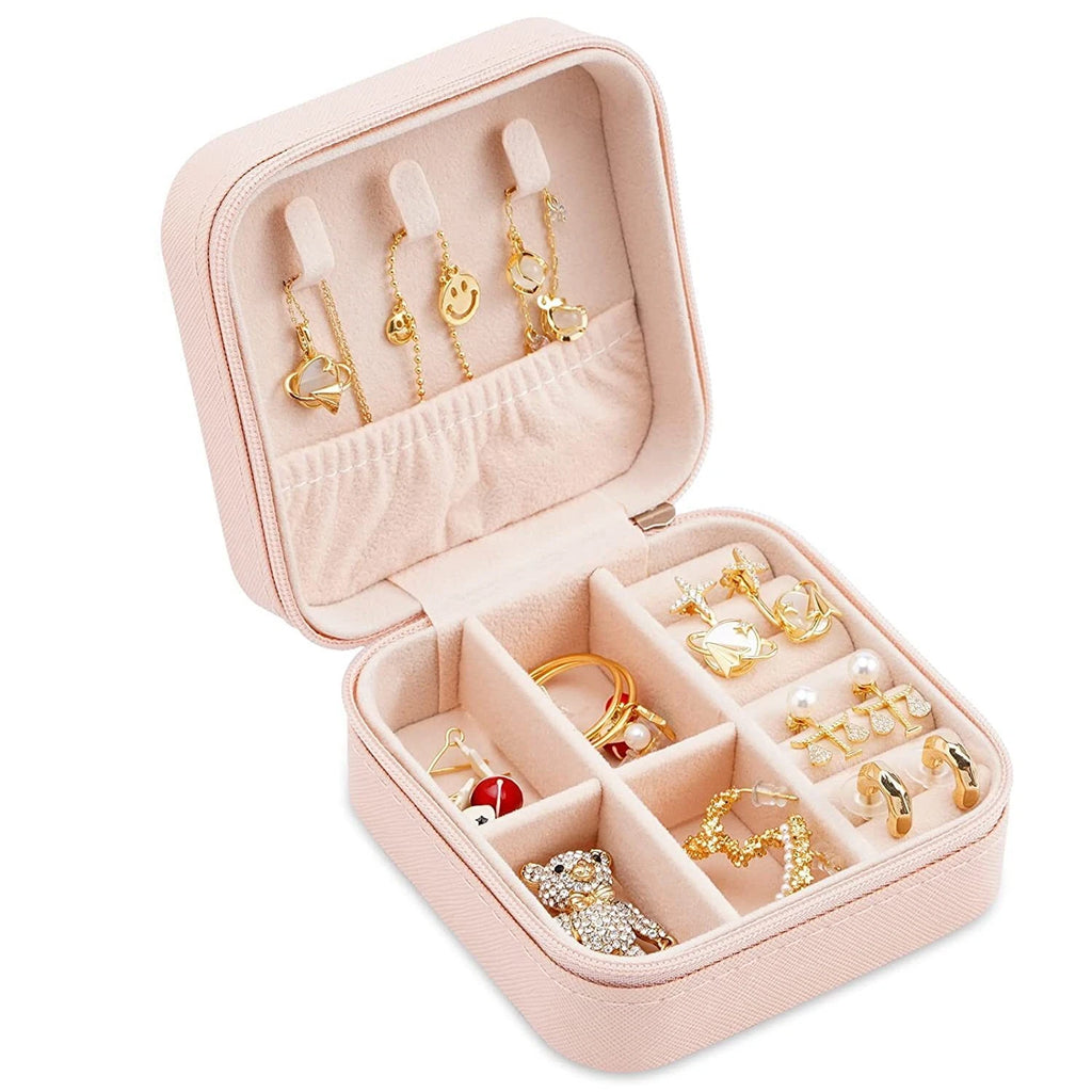 Portable Jewelry Box Travel Organizer Case Ring Earring Necklace Storage Case | eBay