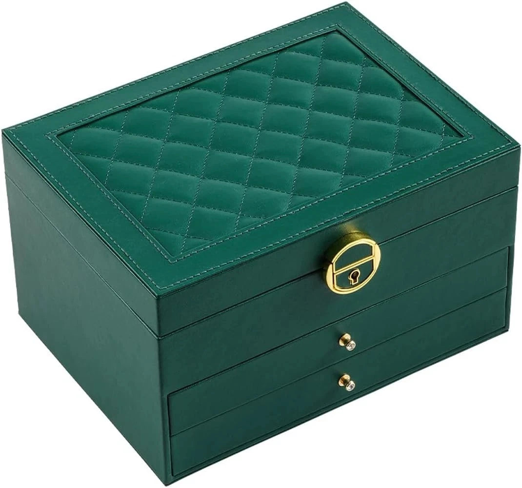 3 Layers Jewelry Box Organizer Earrings Bracelets Rings Watches Storage Case | eBay