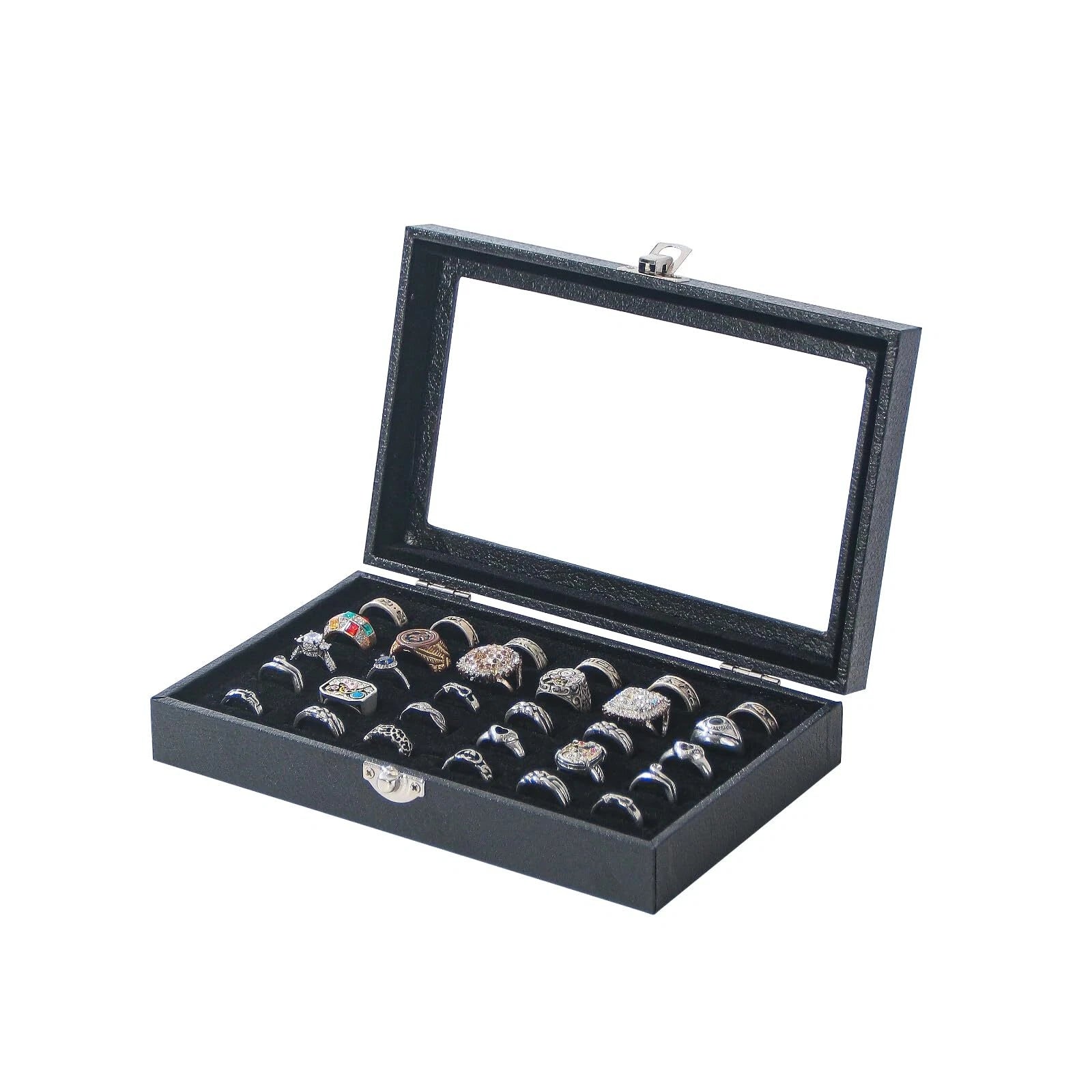 Ring Jewelry Organizer Box, 30 Slot Rings Display Storage Case Earring Showcase | eBay