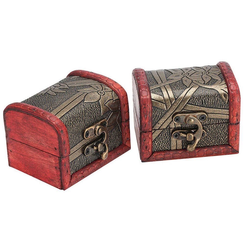 2Pcs Vintage Necklace Bracelet Storage Organizer Holder Gift Wooden Jewelry Box | eBay