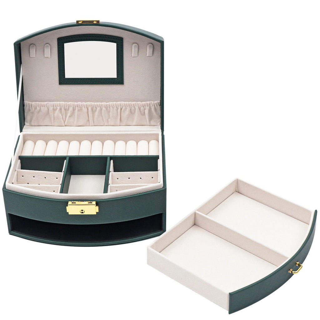 Large Jewelry Storage Case Jewelry Box Organizer for Women Girls with 2 Drawers | eBay