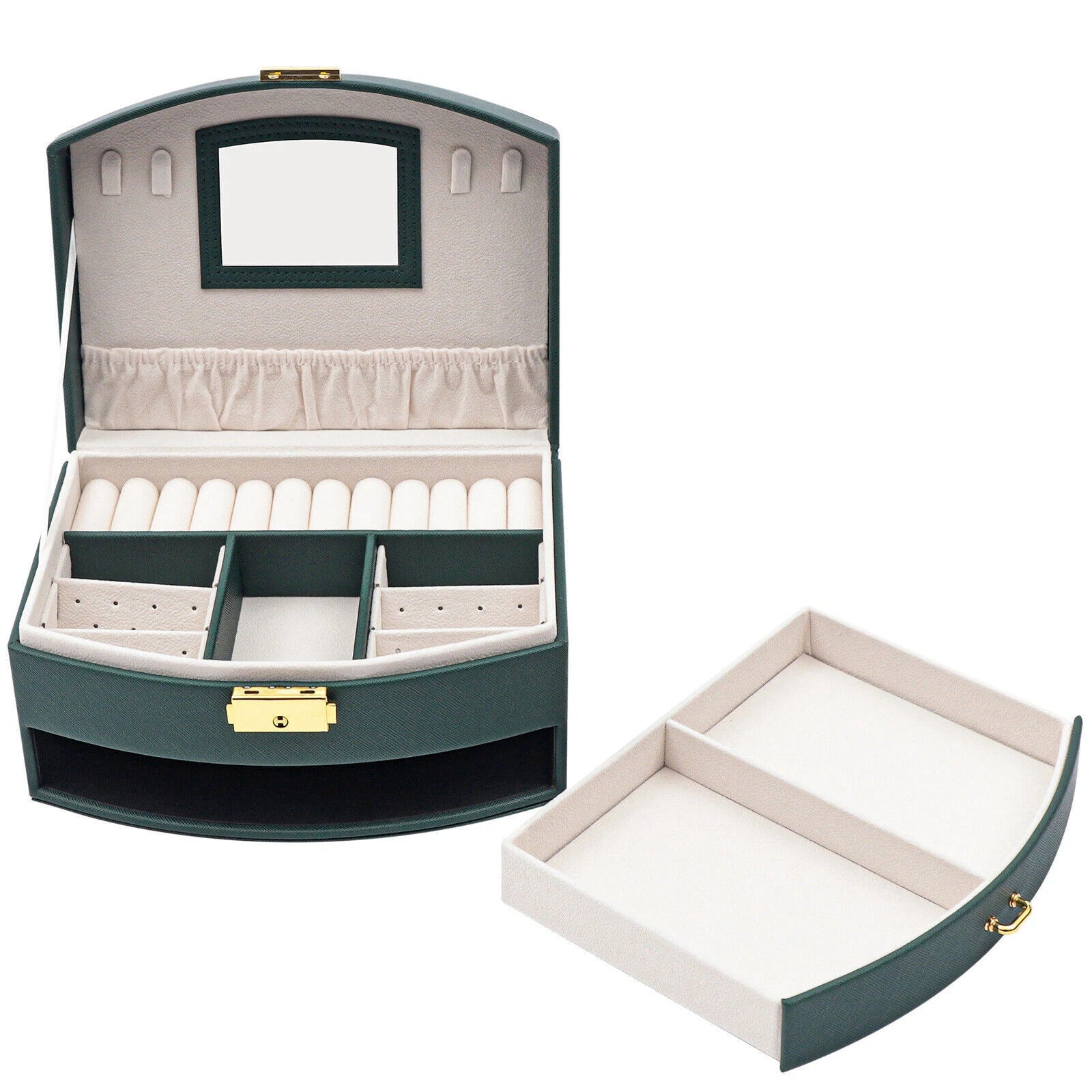 Large Jewelry Storage Case Jewelry Box Organizer for Women Girls with 2 Drawers | eBay