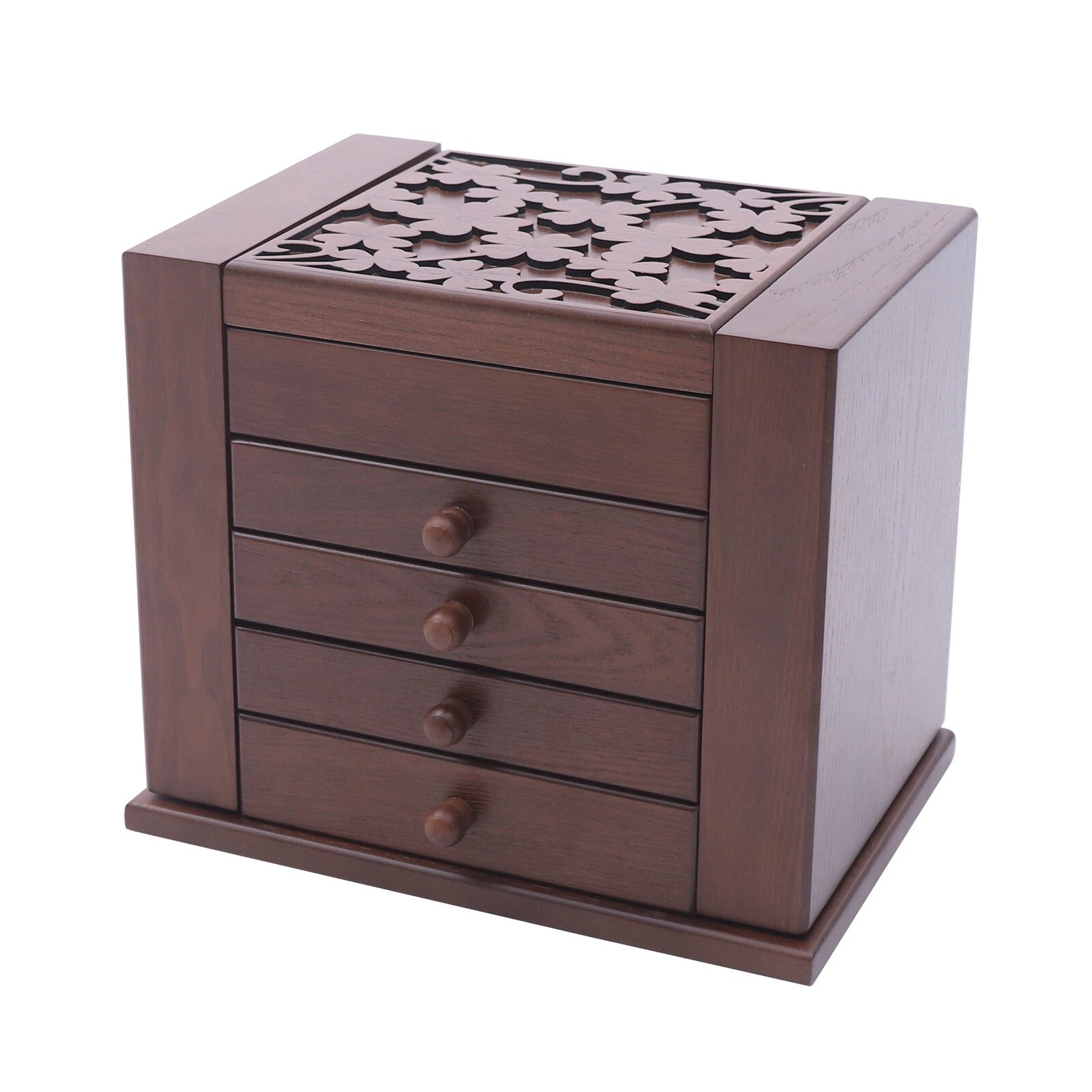 5 Layers Vintage Jewelry Organizer Wooden Storage Box Organizer W/4 Drawers | eBay