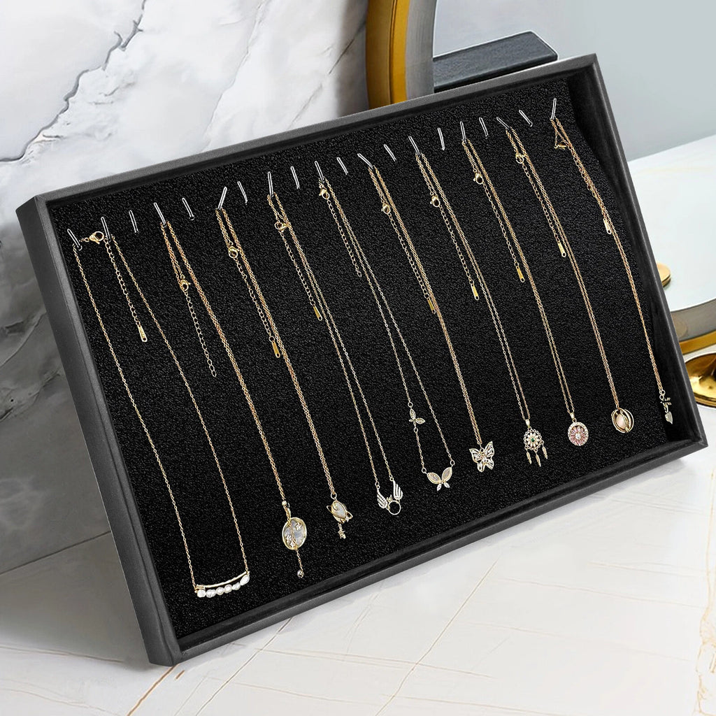 Stackable Jewelry Necklace Tray, Velvet Necklace Organizer Showcase Display Case | eBay