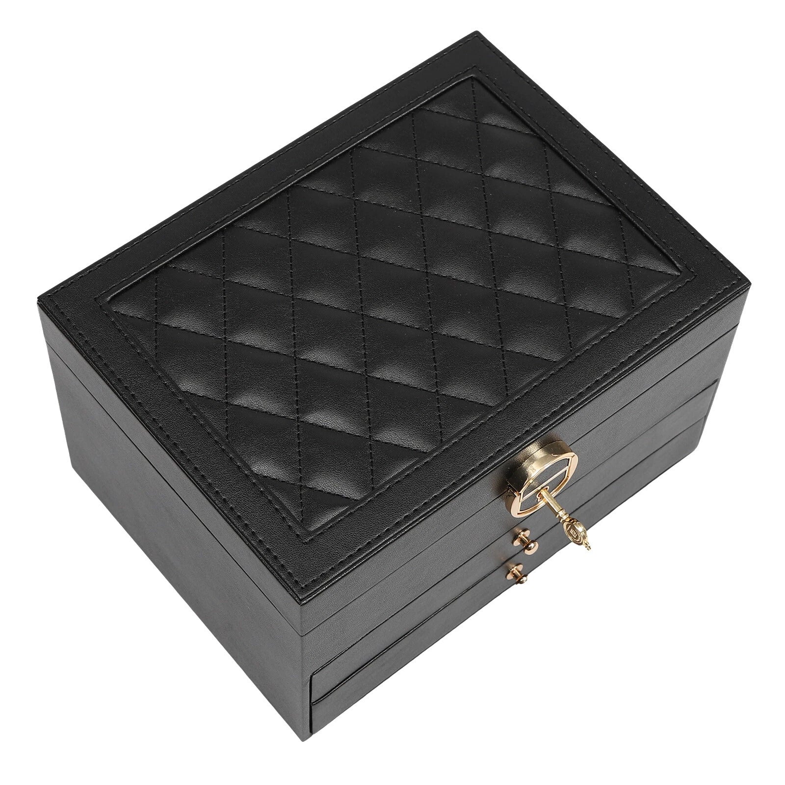 3-Layer Jewelry Box Organizer with Lockable Storage and Velveteen Lining | eBay