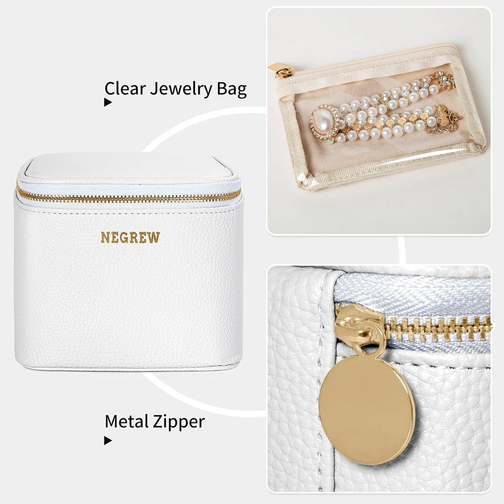 Travel Jewelry Box with 6 Pouches, Leather Jewelry Organizer Case for Women Girl | eBay