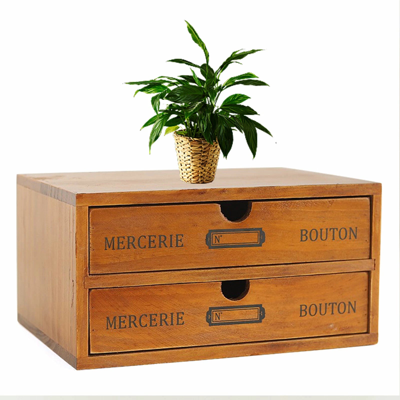 Vintage Wood Jewelry Organizer Storage Box w/ Drawers Cosmetic Cabinet 2 Layers | eBay