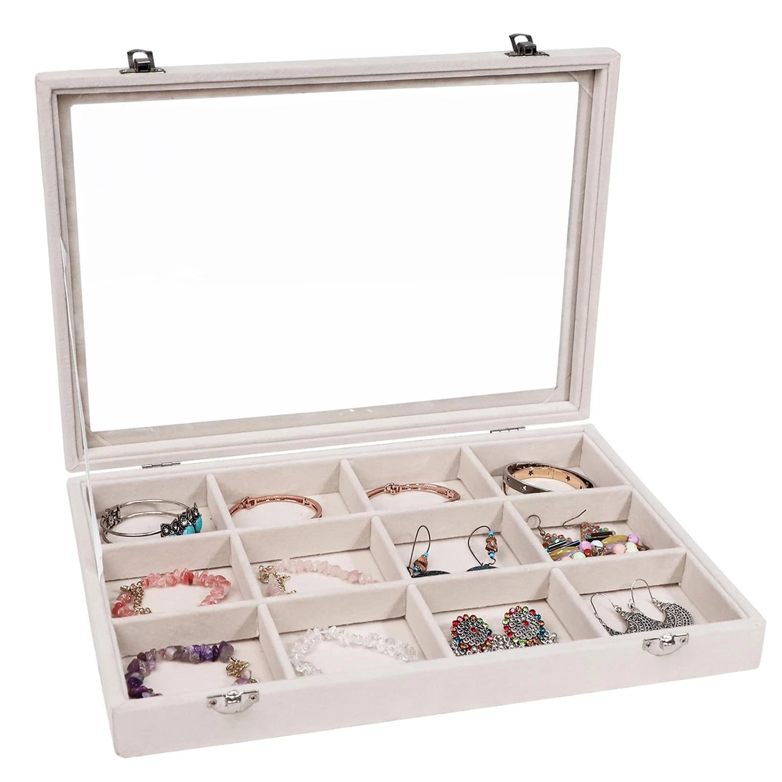 Jewelry Organizer Bracelet Organizer Storage Box 12 Grid Stackable Jewelry Tr... | eBay
