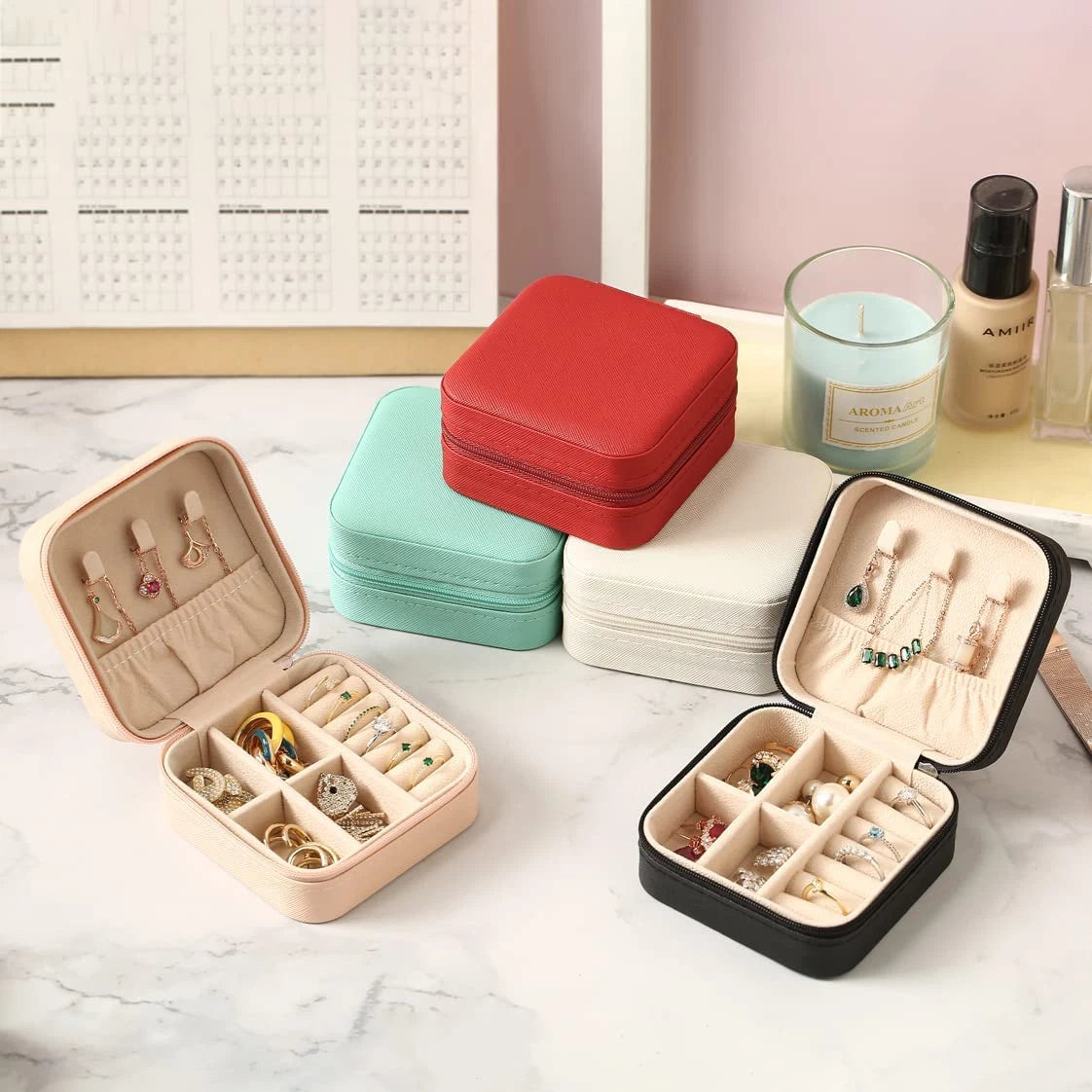 Travel Jewelry Case, Mini Portable Jewelry Travel Boxes, Small Jewelry Organizer | eBay