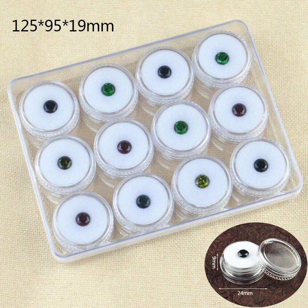 Loose Diamond White Capsule Storage Box Jewelry Gem Beads Display Case Holder | eBay