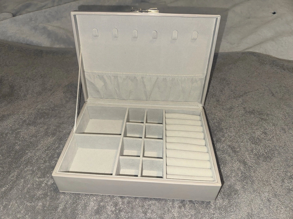 Jewelry Box Organizer Mirror Flip Top Drawer Jewelry Storage Case | eBay