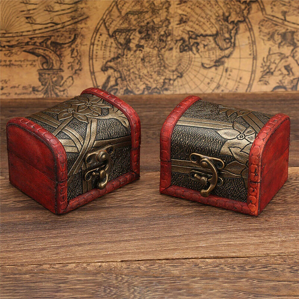 2Pcs Vintage Necklace Bracelet Storage Organizer Holder Gift Wooden Jewelry Box | eBay