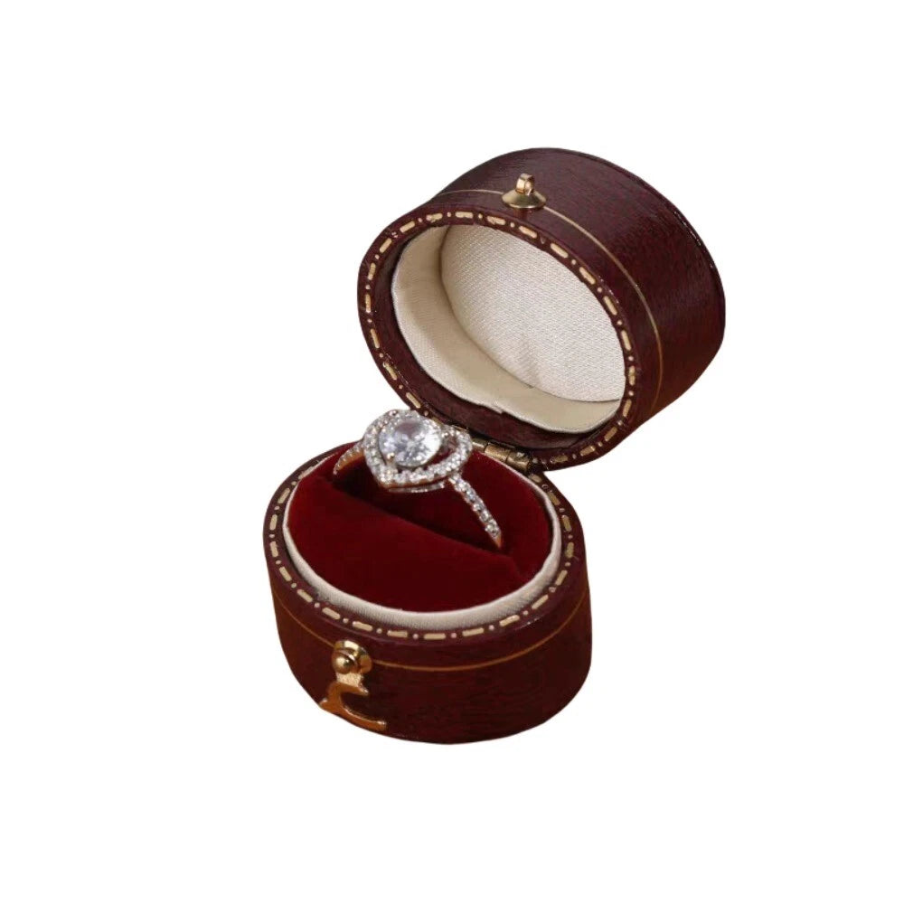 Luxury Vintage Leather Ring Boxes Engagement Wedding Ring Box Jewellery Case | eBay
