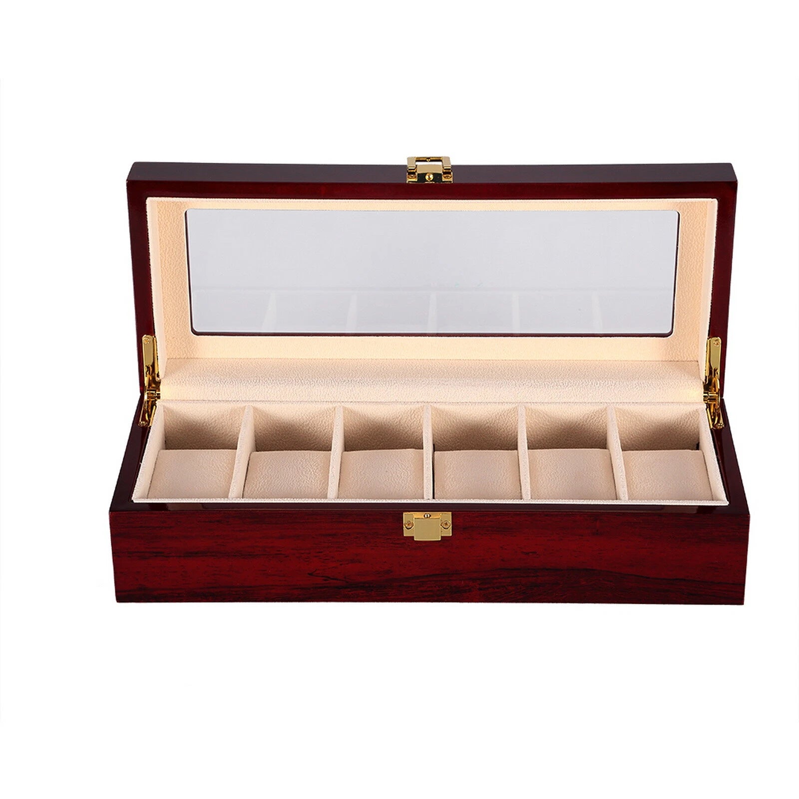 Watch Box Case Organizer Watches Holder Jewelry Storage Top Glass Display Gift | eBay