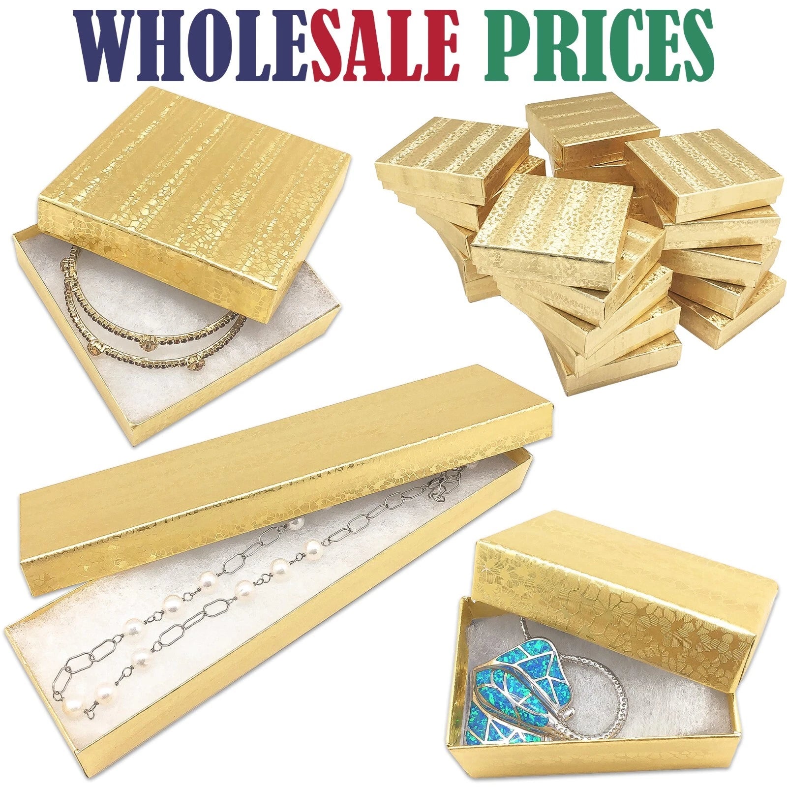 BULK Cardboard Kraft Paper JEWELRY GIFT BOXES Cotton Filled GOLD - for Shipping | eBay