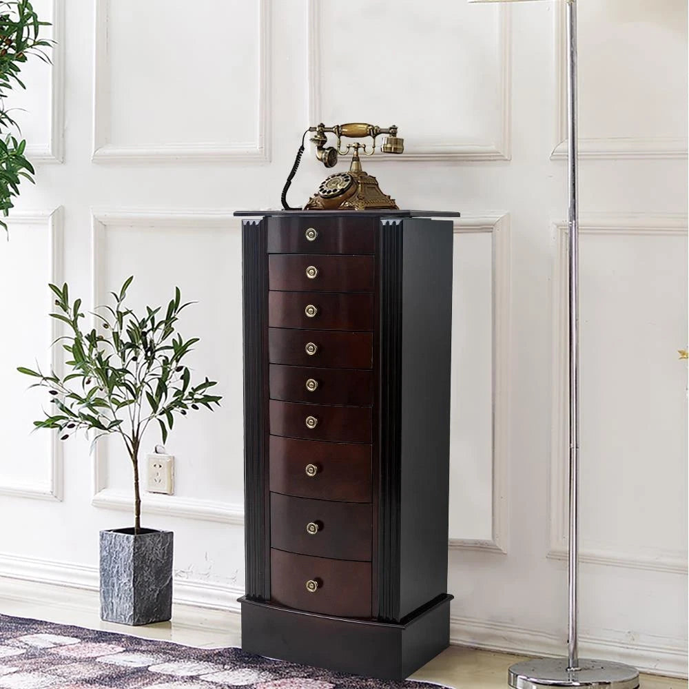 Extra Large Traditional Jewelry Cabinet Armoire with Mirror Display Storage Home | eBay