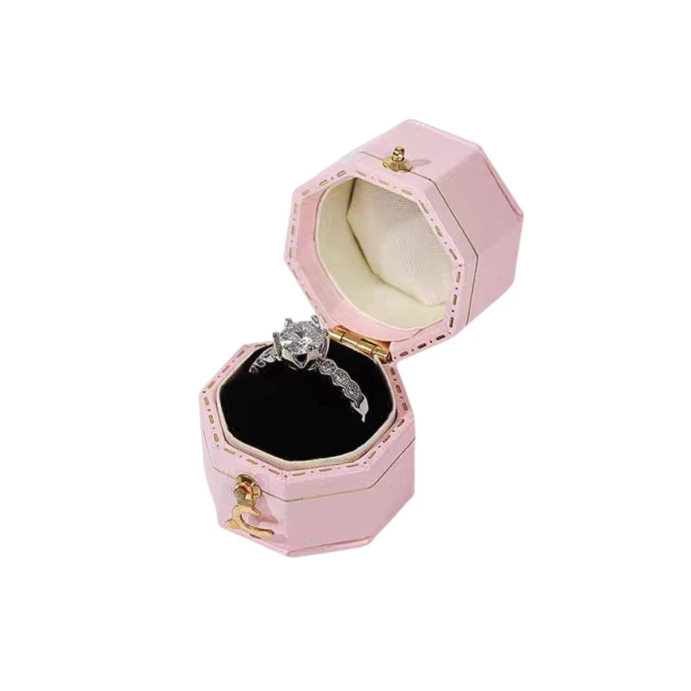 Luxury Vintage Leather Ring Boxes Engagement Wedding Ring Box Jewellery Case | eBay