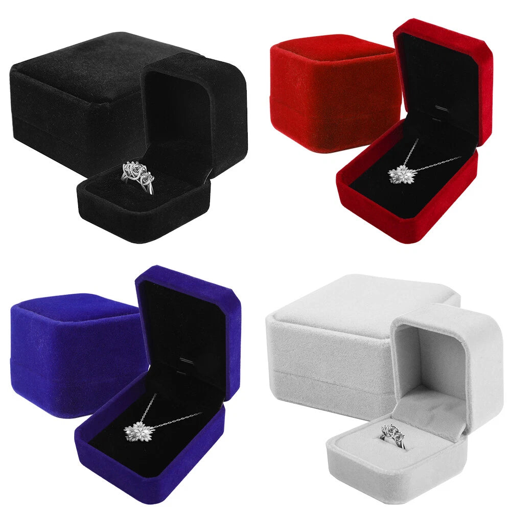 Velvet Earring Ring Necklace Pendant Jewelry Gift Boxes Storage Cases Wedding | eBay