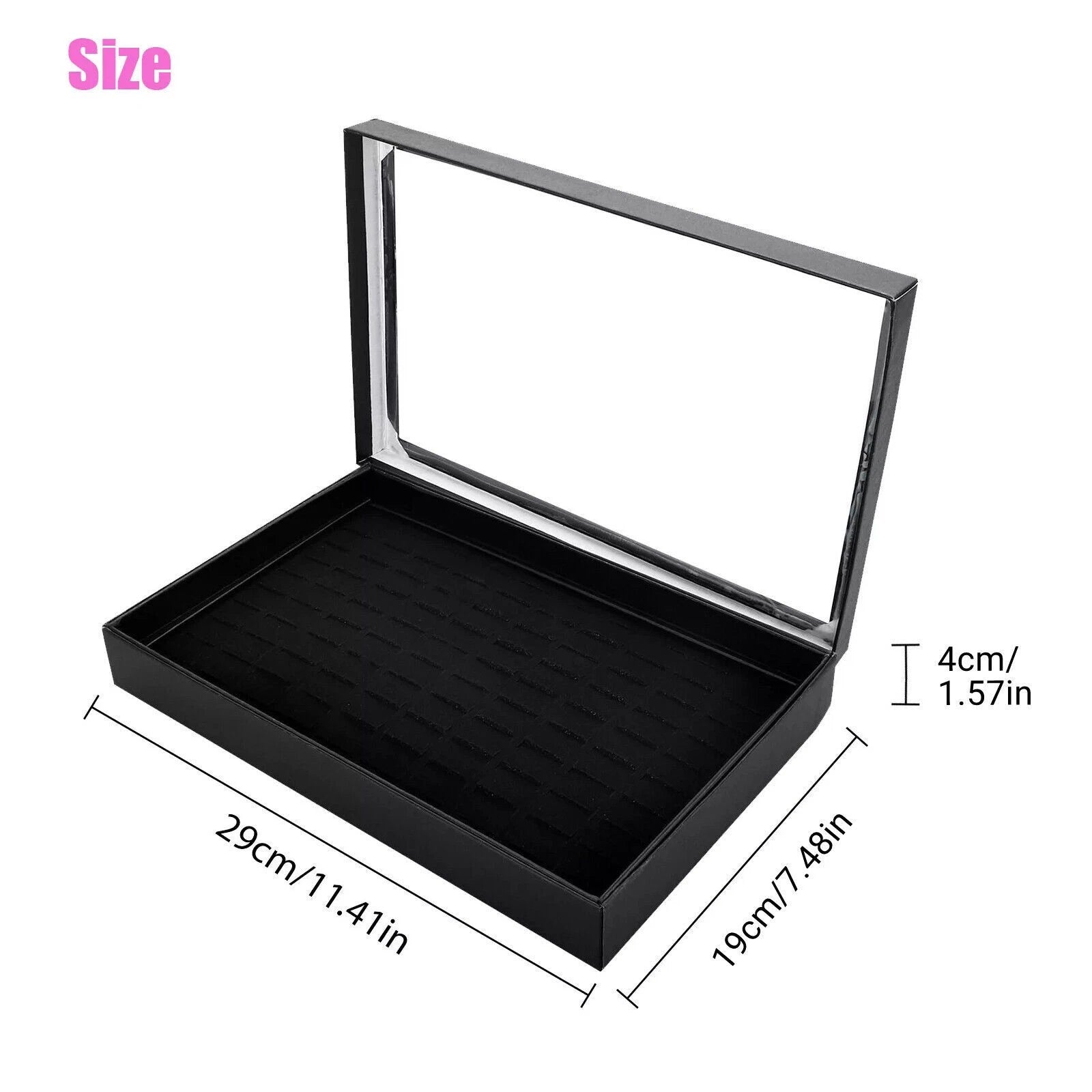 100 Slots Jewelry Rings Display Organizer Case Tray Holder Earrings Storage Box | eBay