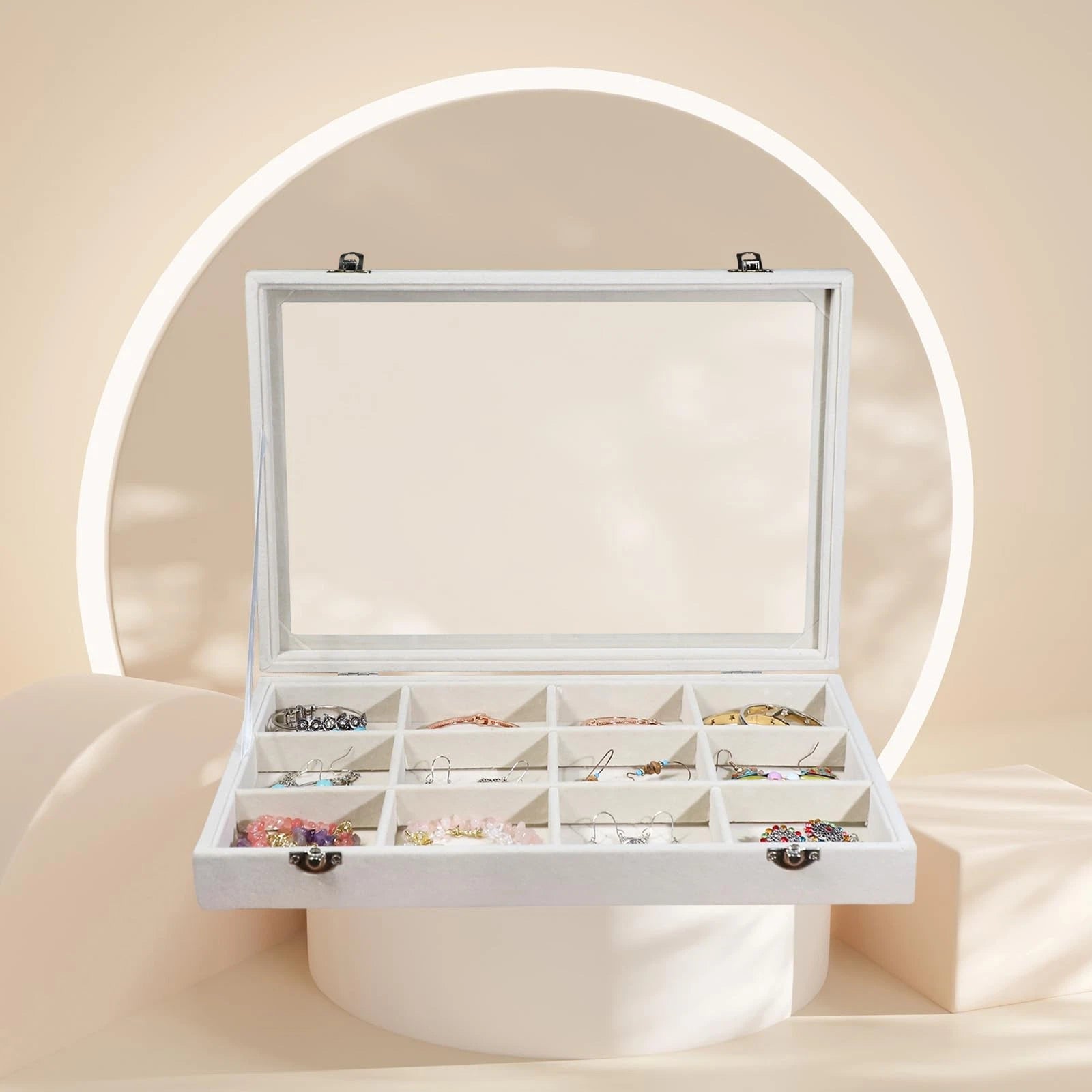 Jewelry Organizer Bracelet Organizer Storage Box 12 Grid Stackable Jewelry Tr... | eBay