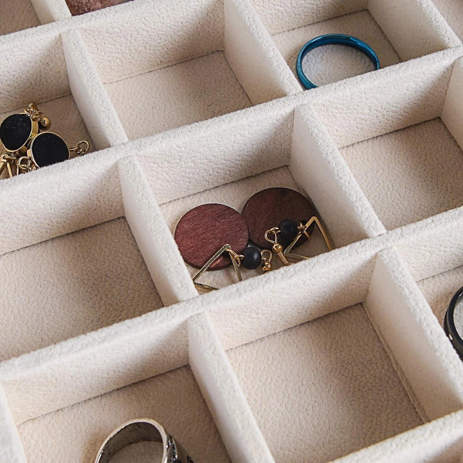 Earring Organizer Classic Jewelry Box 50 Slots Double Layer Jewelry Storage Case | eBay