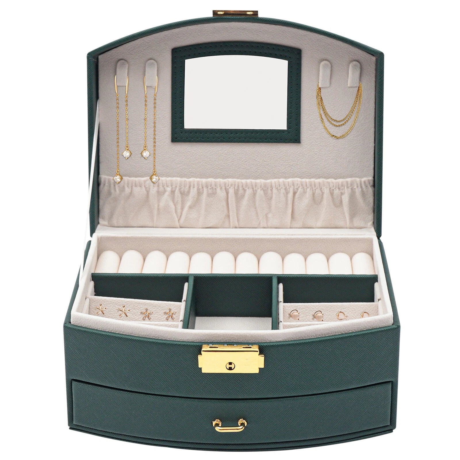 Large Jewelry Storage Case Jewelry Box Organizer for Women Girls with 2 Drawers | eBay
