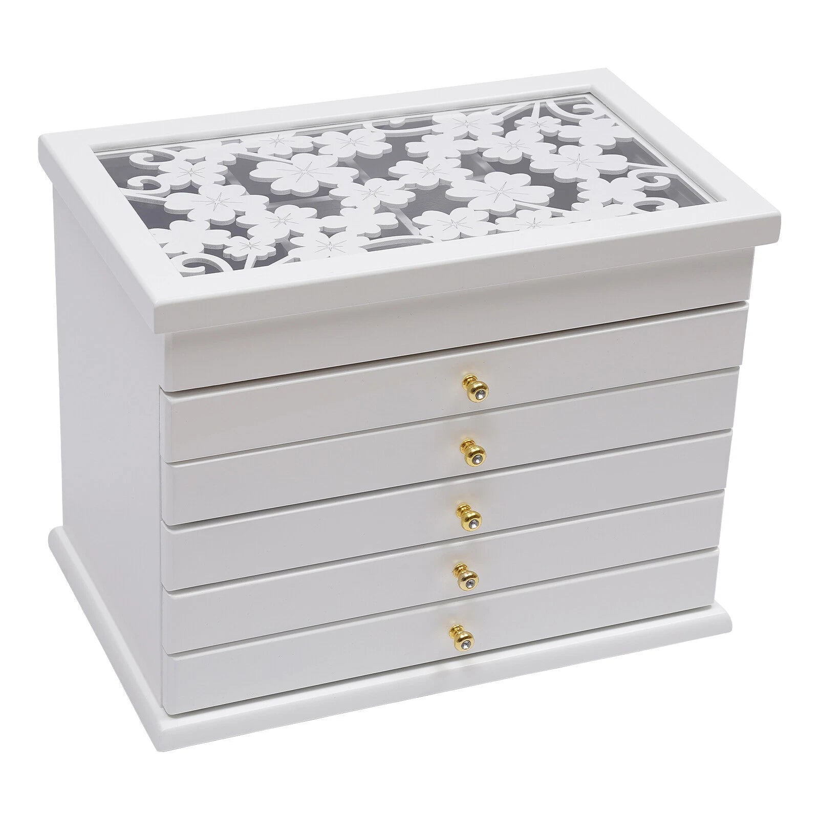 Elegant 6-Layer White Jewelry Box with Vintage Design and Large Capacity | eBay