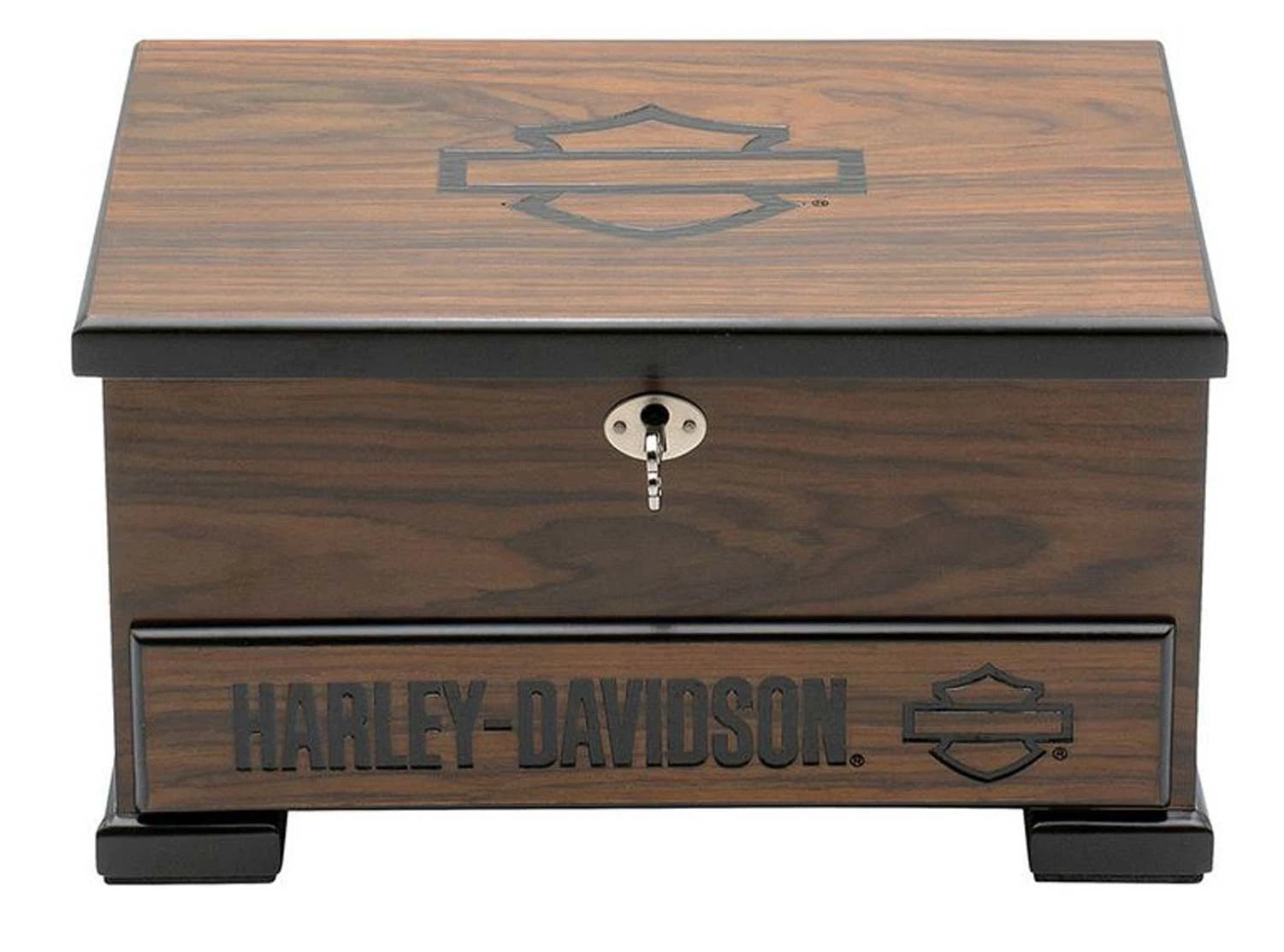 Harley-Davidson Wooden Jewelry Box Storage, Dark Brown Finsh, Locking Lid | eBay