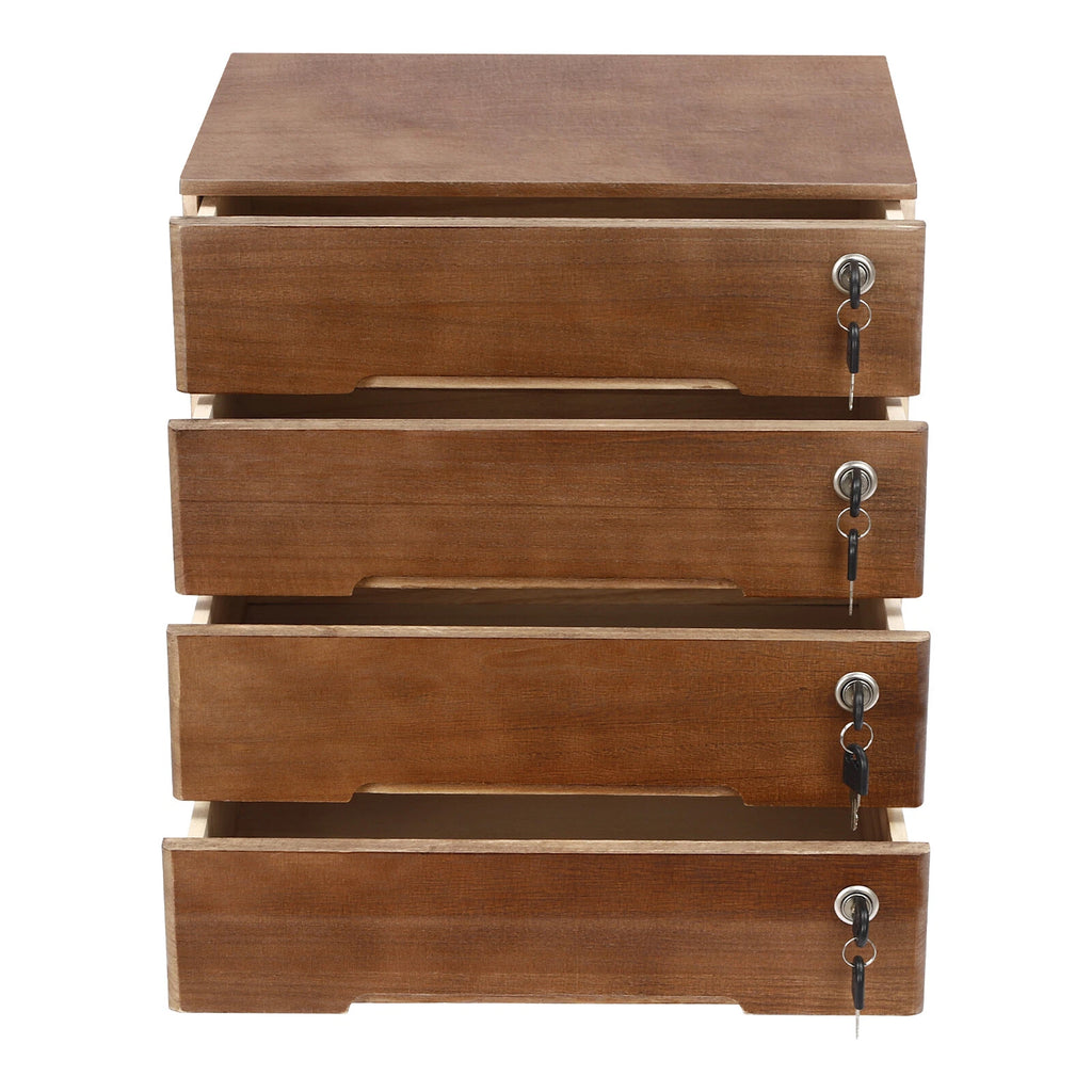 4 Layers Vintage Jewelry Organizer Wooden File Storage Box with Lockable Drawers | eBay