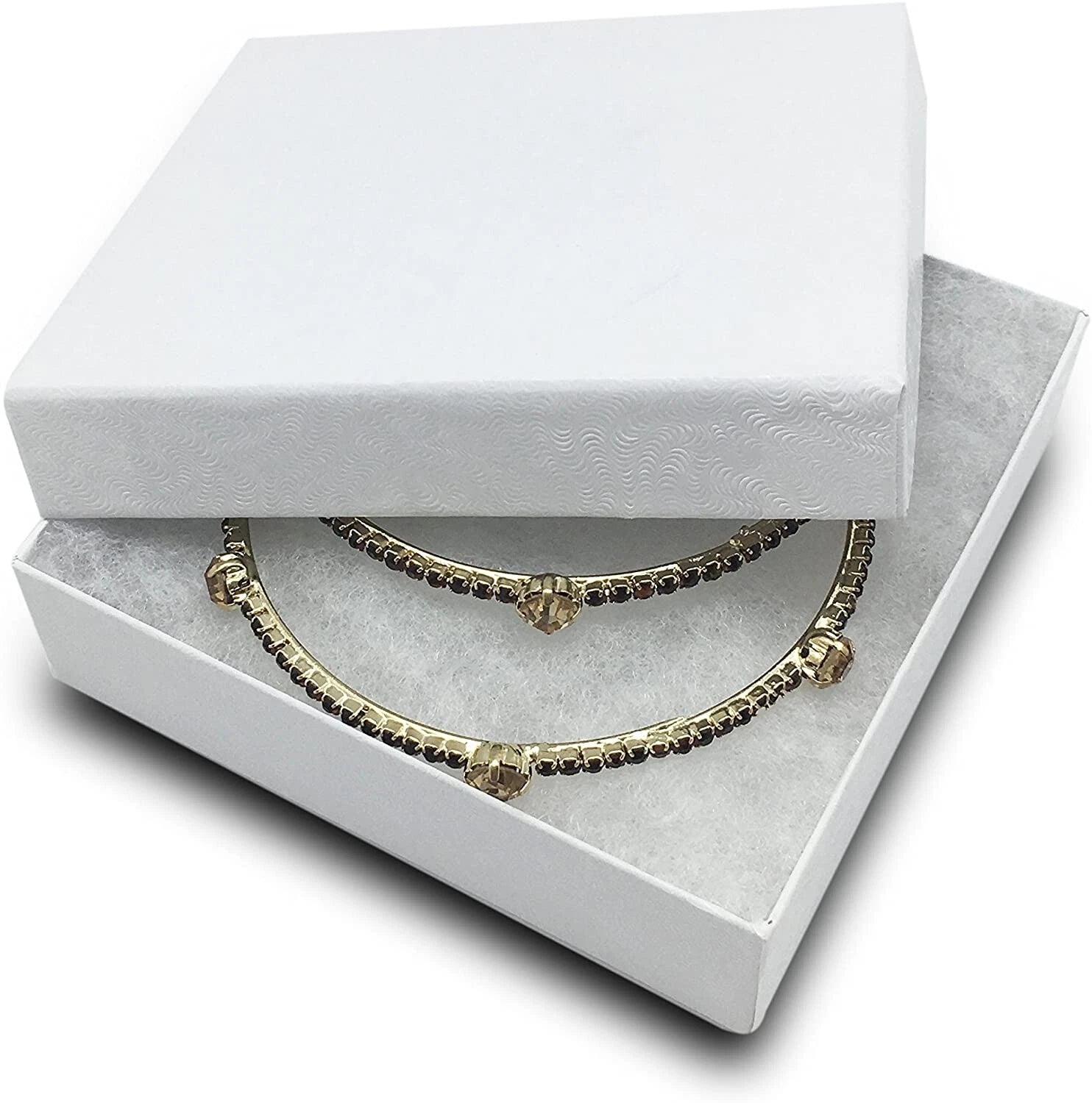 BULK 3.5x3.5x1 Cardboard #33 JEWELRY GIFT BOXES Cotton Fill Kraft Paper Shipping | eBay