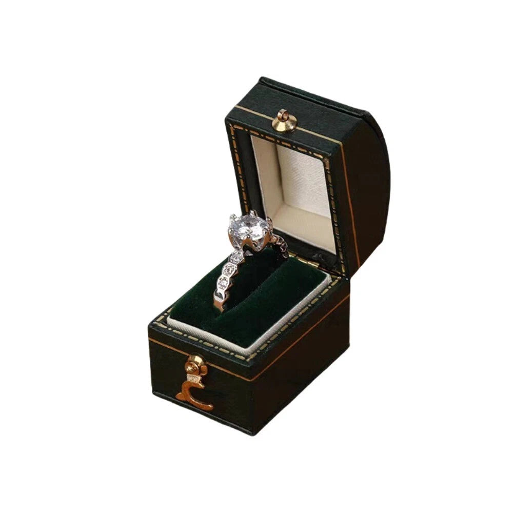 Luxury Vintage Leather Ring Boxes Engagement Wedding Ring Box Jewellery Case | eBay