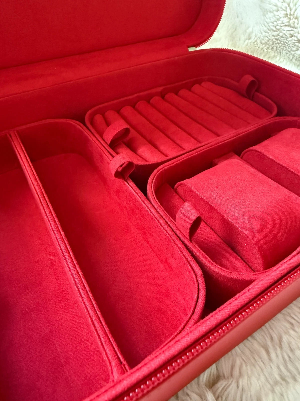 Harlembling Leather Travel Jewelry Box Case - Red | eBay