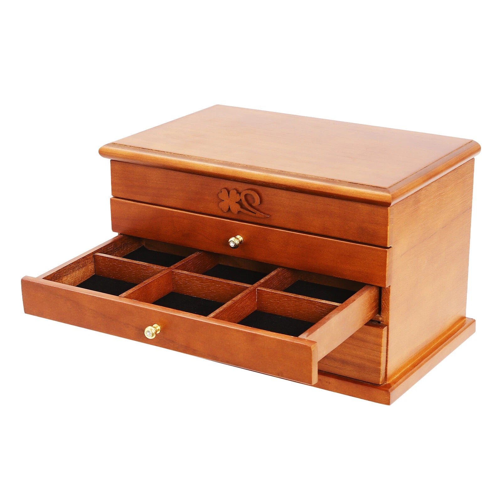 Vintage 4 Layers Jewelry Box Wooden Pack Storage Organizer Case Whith 4 Drawers | eBay